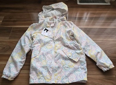 NWT Girls S 7/8 Sweet Stories Smile Smiley Face Lightweight Jacket Coat Emoji