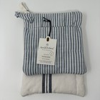 2pc Plaid & Tick Stripe Potholder Set Blue/Sour Cream Hearth & Hand w/ Magnolia