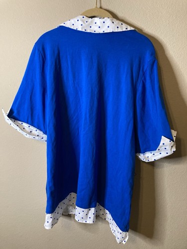 Lane Bryant Top Gr. 22/24 Mock 2-teilig royal colbalt blau weiß Kragen Polka Dots - Bild 7 von 7