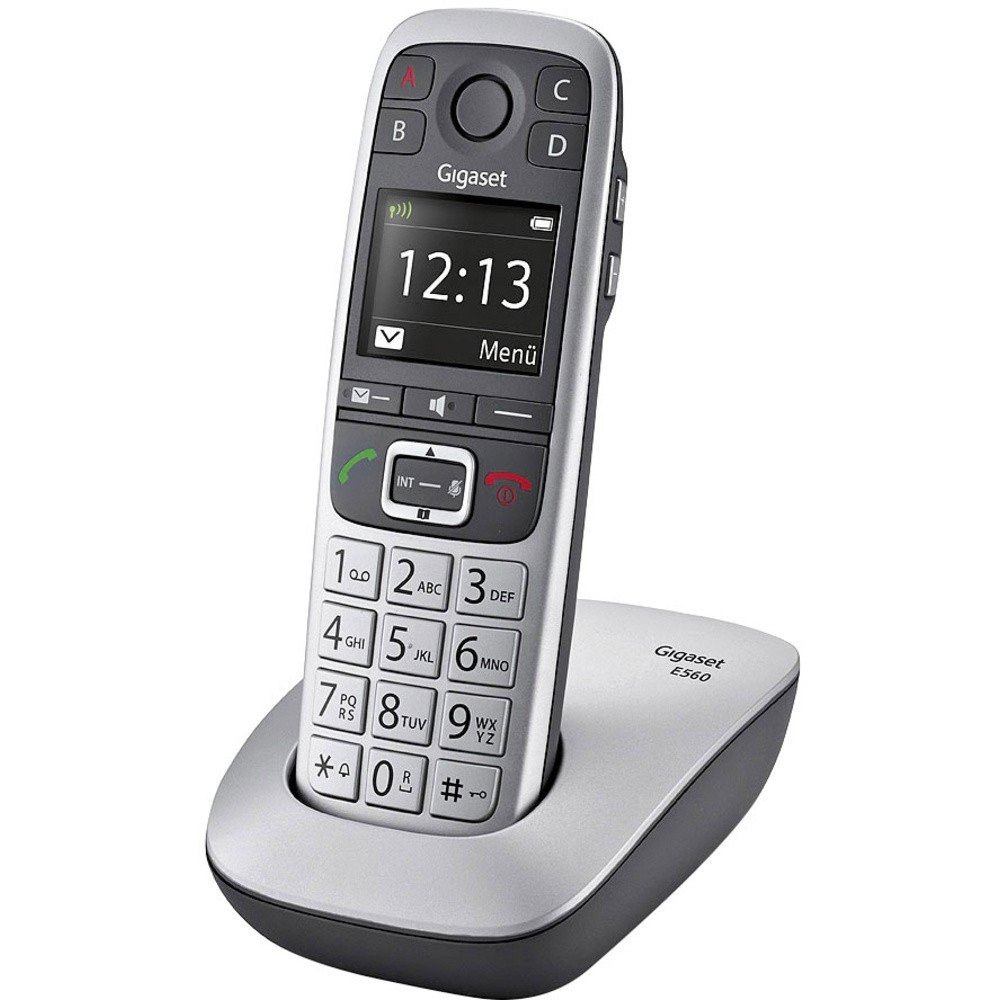 Gigaset E560 DECT/GAP - это аналоговый беспроводной телефон Freisprechen, Optische Anru...