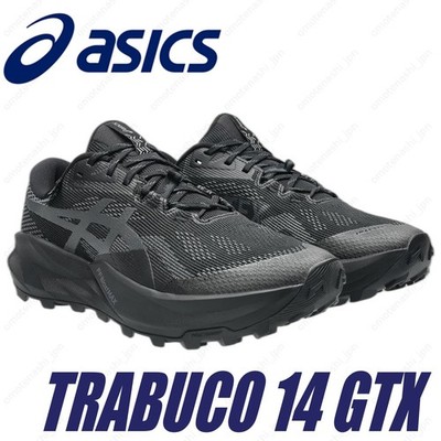 ASICS Men's Running Shoes TRABUCO 14 GTX 1011C165-002 Black/Graphite Grey