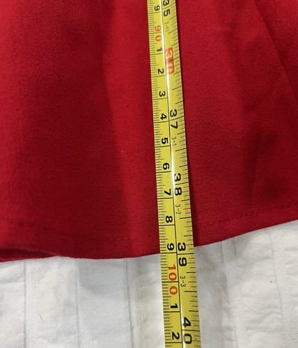 Calvin Klein Ruffeled Fitted Red Power Dress Career Business Holiday Size 4 - Picture 6 of 9