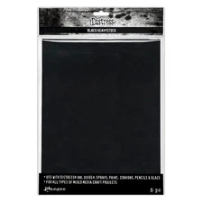Tim Holtz Distress Heavystock 8.5X11 Black Cardstock 5 Sheets Heavyweight