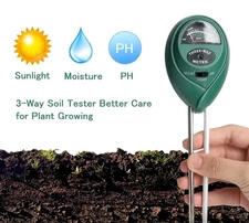 Indoor Outdoor Plant Soil Test Kit for Moisture Light & pH Meter Gardening Tool