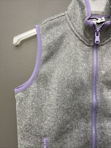 Vineyard Vines Vest Fleece Zip Up Kid's M (10-12) Gray Purple Trim Pockets - Picture 5 of 11