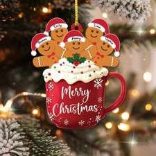 Personalized Gingerbread Family 2025 Ornament Christmas Custom Family Christmas