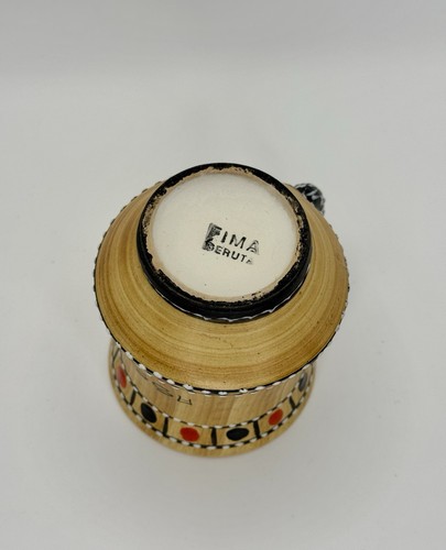 Vintage Mojalica Daruta Italian Mug Marked ASSISI Red Black And Tan - Picture 3 of 9