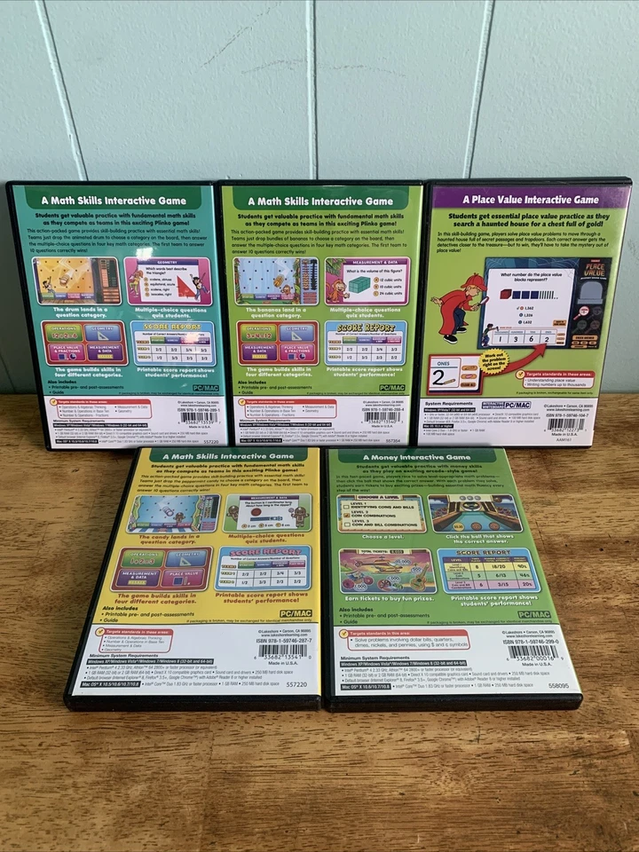 Lakeshore Interactive Whiteboard Lot Of 5 Computer CD grade 1-5 Home School Math - Image 2 of 4