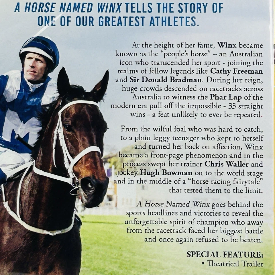 A Horse Named Winx 2024 Horse Racing Documentary NTSC Region 4 DVD *Free Postage - image 4 of 4
