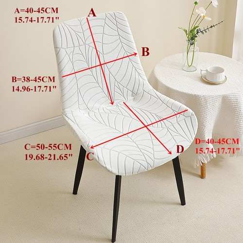 Leaves Jacquard Curved Chair Covers Elastic Chair Slipcovers Chair Protector - Picture 2 of 19