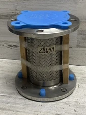 4"x 9" SPFH0400-4L — 8 Bolt Flanged Short Stainless Steel Braided Flex Connector