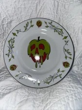 New Disney Villains POISON APPLE 8" Salad Plates Halloween Iridescent Rim