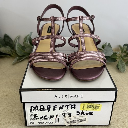 Alex Marie Liaa Dusty Marsha lila Damen 7 M lila Strass T-Riemen - Bild 2 von 8
