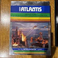 Vintage Intellivision Atlantis Game with Box/Manual & Overlays.