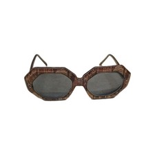 Vtg 1960s MCM USA Gold Mesh Octagon Sunglasses Glass Lens Mod Hippy Goth