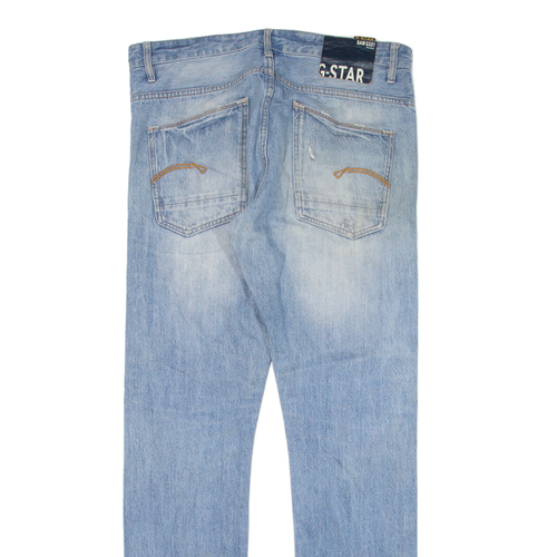 G-STAR RAW Distressed Mens Jeans Blue Slim Straight W34 L32 - Bild 4 von 6