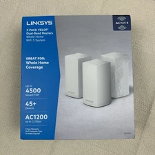Linksys Velop Dual Band Mesh WiFi System White AC1200 3-Pack