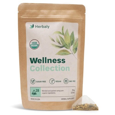 Organic Herbal Ginger Tea 70g 28 Count - Immune Boosting Herbal Blend