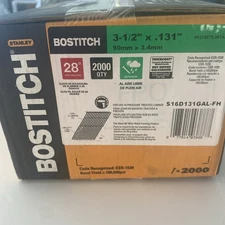 NEW Bostitch 3-1/2"x 0.113" 28 Degree Galvanized Smooth Collated Framing Nails