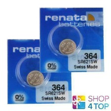 2 Baterías Renata 364 SR621SW Plata 1.55V Reloj Suizo Nuevo