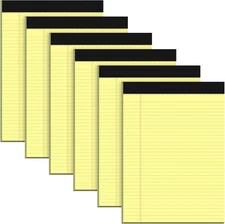 Legal Pad 8.5 x 11 Notepad, 6 Pack Lined Paper College Ruled 8.5 x 11 Legal Pads
