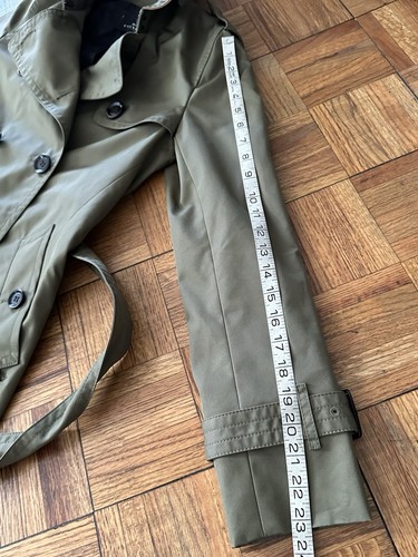 Coach Mid Length Green Trench Rain Belted Coat Small Cotton/Poly (Worn Once) XS - Picture 14 of 15