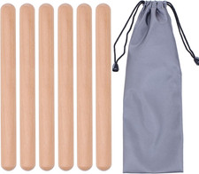 3 Pairs Wood Claves Percussion Instrument Classic Hardwood Musical Rhythm Sticks