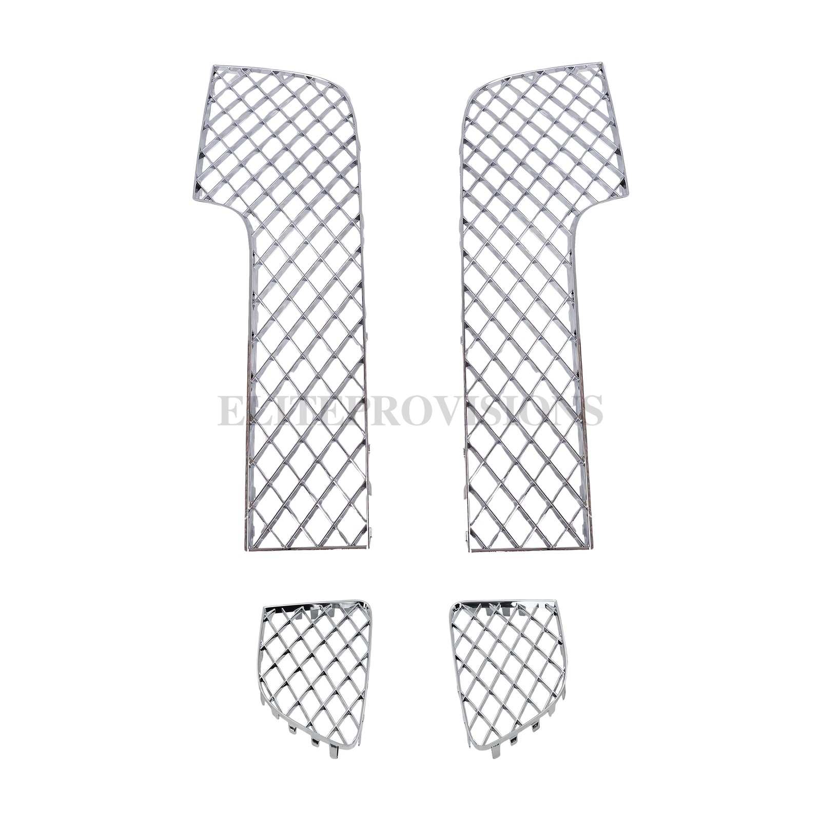 4PCS Chrome Bumper Lower Mesh Grille For 2012-2015 Bentley Continental GT GTC