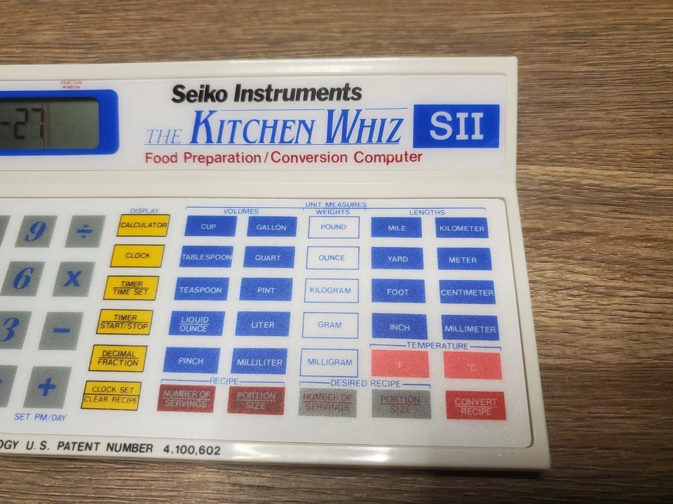Computador vintage Seiko MIT The Kitchen Whiz preparação/conversão de alimentos - Imagem 4 de 4