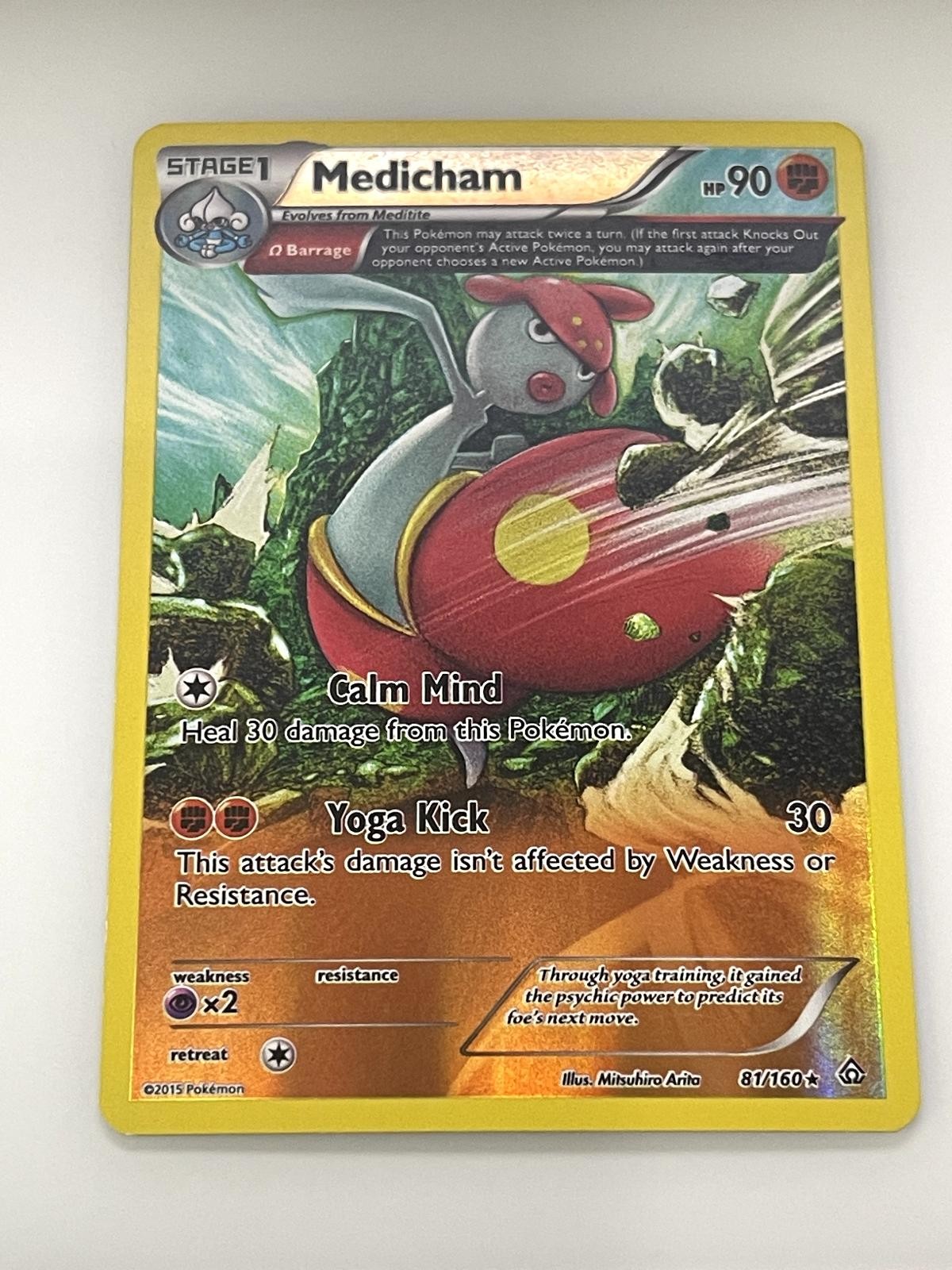 Medicham 81/160 Rare Primal Clash Pokemon Reverse Holo Lightly Played