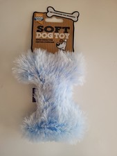 Good Boy - Blue Fluffy Bone With Squeak - Puppy / Dog Toy