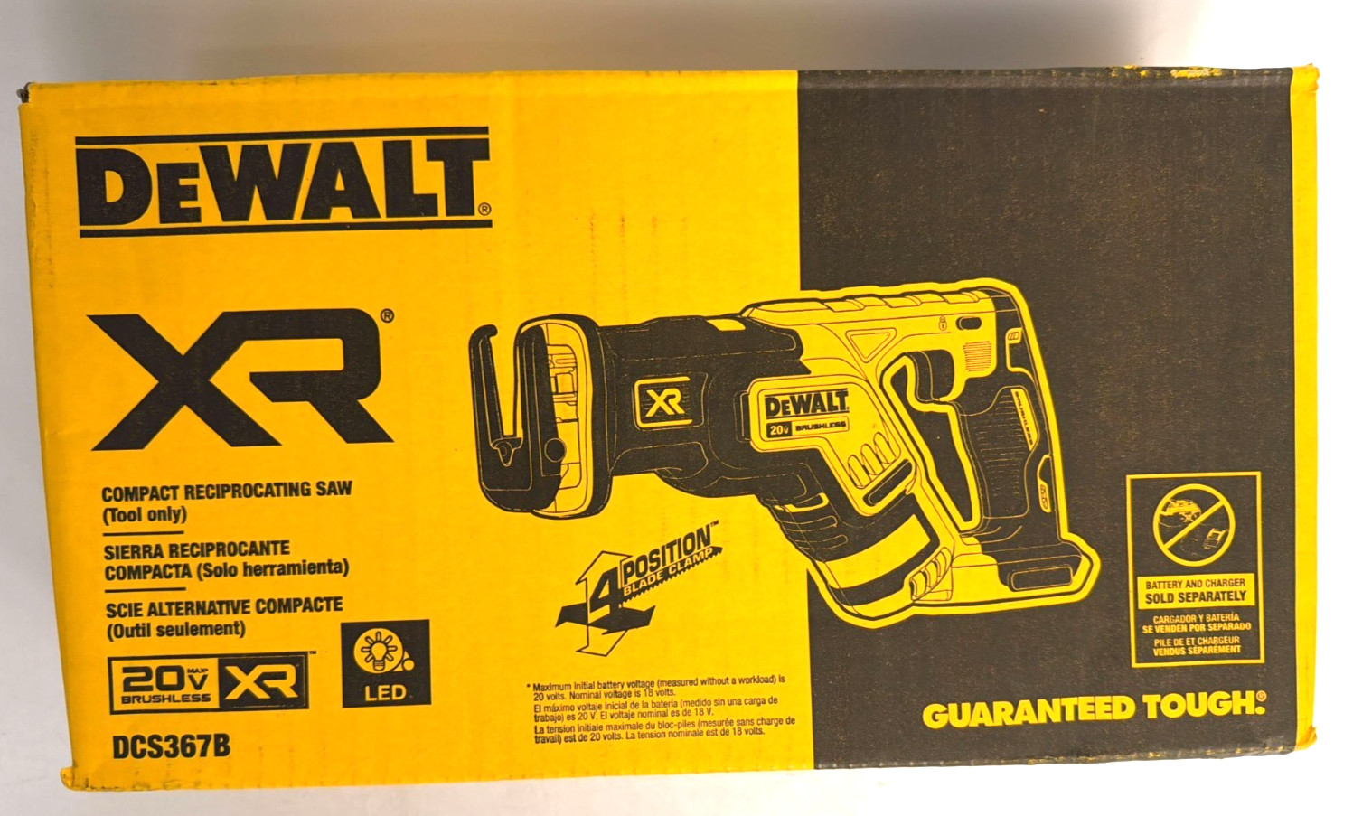 [NEW] (DCS367B) DeWALT 20V Brushless Compact Reciprocating S