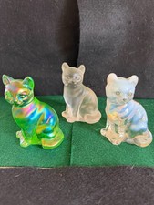 Lot of three Fenton Sitting Cat Figurines