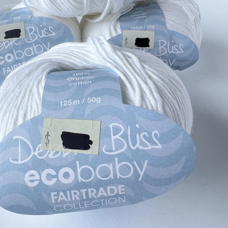 Пряжа Debbie Bliss Ecobaby коллекция Fairtrade белый органический хлопок 50 г/125 м новая - Изображение 2 из 4