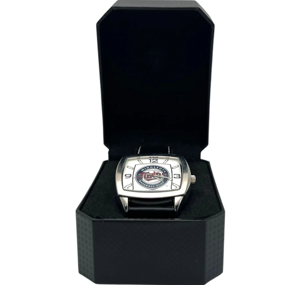 NIB NEW Men’s Minnesota Twins Watch Gametime Retro Series Leather Band MLBP 2010 - Image 2 of 4