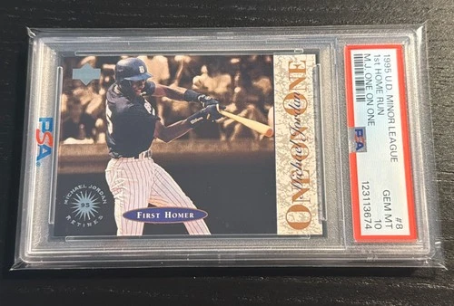 1995 UD Minor League, MICHAEL JORDAN One On One (1st Home Run) #8 PSA 10