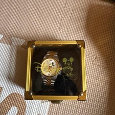Disney Mickey Mouse Watch Stainless Steel Gold Dial Limited Edition 2000