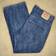 Levi’s 569 Jeans Men’s 38/28 Loose Fit Straight Leg Blue Denim Slub 2006 Y2K VTG