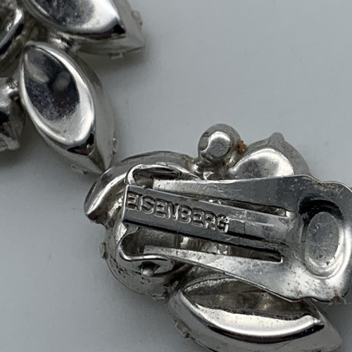 Vintage Eisenberg Ice Ohrringe glasklar Strass Clip On signiert - Bild 6 von 7