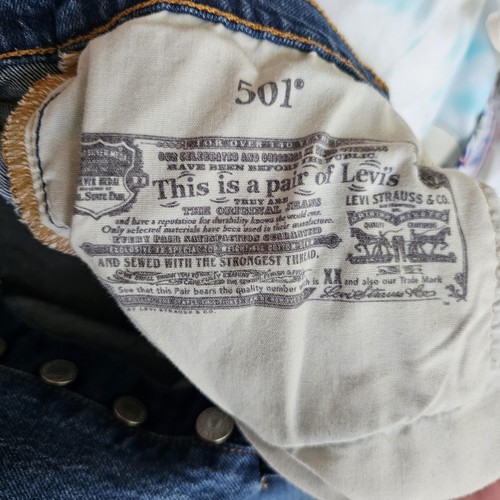 Levi's 501 Jeans Damen 29x30 Blau Button Fly Straight Leg Denim Medium Wash - Bild 11 von 12