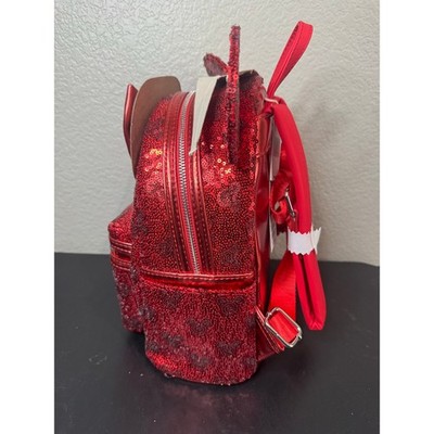 Loungefly Disney Parks Minnie Red Sequin Mini Backpack Bag NWT Hidden Mickey Loungefly Disney Parks Minnie Red Sequin Mini Backpack Bag  main image 2
