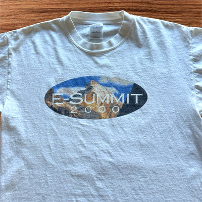 Vintage Y2K Dot Com E-Summit Tech T Shirt Sz L Digital River Email Marketing Tee