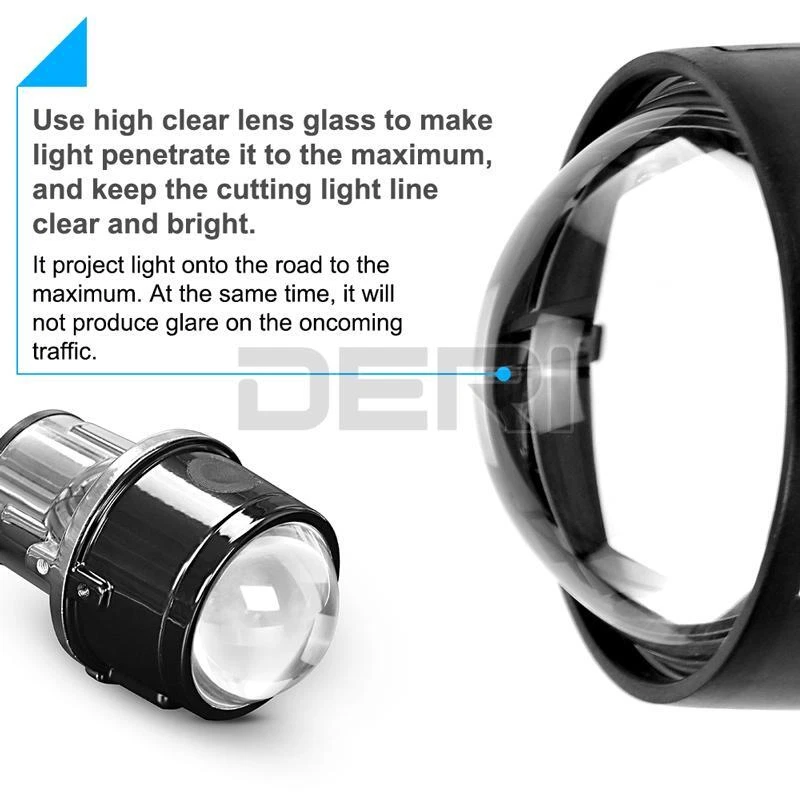 2X 2.5" Bi-Xenon HID Projector Lens Bumper Fog Light Lens Hi-Lo Beam Retrofit - Image 4 of 4