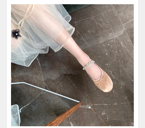 Mujeres Ballet Zapatos Planos Punta Redonda Mocasines Zapatos Satén Sin Cordones Zapatos - Imagen 19 de 33