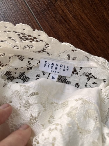 Kleid Spitze Claudie Pierlot Standesamt weiss Gr. 36 wie neu - Bild 7 von 14