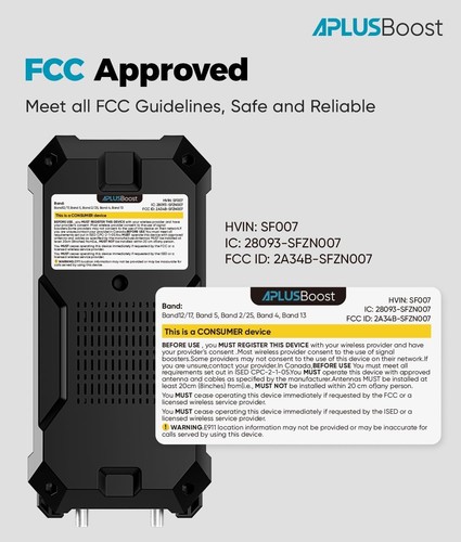 NEW! APlusBoost Cell Phone Booster for RV Antenna 5G with Real Time Monitoring - Photo 9 sur 23
