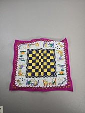 Muffy Vanderbear Checkmates Checkerboard Handkerchief 7" X 8"