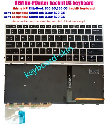 Produktbild von Laptop Keyboard/Keypad For HP EliteBook 735-G5, 735-G6, 830-G5, 830-G6, 836- G6