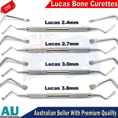 Dental Lucas Bone Curettes Surgical Instruments Cyst Removal Extraction Lab - Bild 2 von 6
