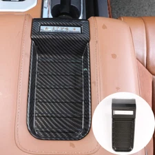 ABS Carbon Fiber Accessories Armrest Storage Box Cover Fits Toyota Tundra 14-21